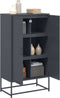 vidaXL - Hoge - kast - 68,5x38,5x123,5 - cm - staal - antracietkleurig