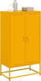 vidaXL - Hoge - kast - 68,5x38,5x123,5 - cm - staal - mosterdgeel