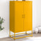 vidaXL - Hoge - kast - 68,5x38,5x123,5 - cm - staal - mosterdgeel