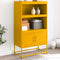 vidaXL - Hoge - kast - 68,5x38,5x123,5 - cm - staal - mosterdgeel