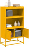 vidaXL - Hoge - kast - 68,5x38,5x123,5 - cm - staal - mosterdgeel