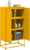 vidaXL - Hoge - kast - 68,5x38,5x123,5 - cm - staal - mosterdgeel
