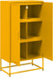 vidaXL - Hoge - kast - 68,5x38,5x123,5 - cm - staal - mosterdgeel
