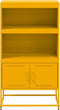 vidaXL - Hoge - kast - 68,5x38,5x123,5 - cm - staal - mosterdgeel