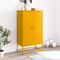 vidaXL - Hoge - kast - 68,5x38,5x123,5 - cm - staal - mosterdgeel