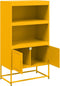 vidaXL - Hoge - kast - 68,5x38,5x123,5 - cm - staal - mosterdgeel