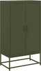 vidaXL - Hoge - kast - 68,5x38,5x123,5 - cm - staal - olijfgroen