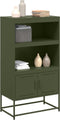 vidaXL - Hoge - kast - 68,5x38,5x123,5 - cm - staal - olijfgroen