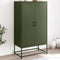 vidaXL - Hoge - kast - 68,5x38,5x123,5 - cm - staal - olijfgroen