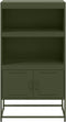 vidaXL - Hoge - kast - 68,5x38,5x123,5 - cm - staal - olijfgroen