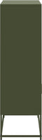 vidaXL - Hoge - kast - 68,5x38,5x123,5 - cm - staal - olijfgroen