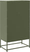 vidaXL - Hoge - kast - 68,5x38,5x123,5 - cm - staal - olijfgroen