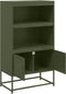 vidaXL - Hoge - kast - 68,5x38,5x123,5 - cm - staal - olijfgroen