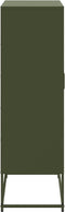 vidaXL - Hoge - kast - 68,5x38,5x123,5 - cm - staal - olijfgroen