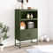 vidaXL - Hoge - kast - 68,5x38,5x123,5 - cm - staal - olijfgroen