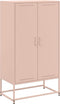 vidaXL - Hoge - kast - 68,5x38,5x123,5 - cm - staal - roze
