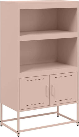 vidaXL - Hoge - kast - 68,5x38,5x123,5 - cm - staal - roze
