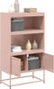 vidaXL - Hoge - kast - 68,5x38,5x123,5 - cm - staal - roze