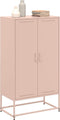 vidaXL - Hoge - kast - 68,5x38,5x123,5 - cm - staal - roze