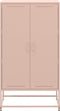 vidaXL - Hoge - kast - 68,5x38,5x123,5 - cm - staal - roze