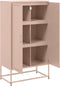 vidaXL - Hoge - kast - 68,5x38,5x123,5 - cm - staal - roze
