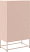 vidaXL - Hoge - kast - 68,5x38,5x123,5 - cm - staal - roze