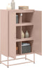 vidaXL - Hoge - kast - 68,5x38,5x123,5 - cm - staal - roze
