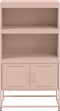 vidaXL - Hoge - kast - 68,5x38,5x123,5 - cm - staal - roze