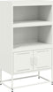 vidaXL - Hoge - kast - 68,5x38,5x123,5 - cm - staal - wit