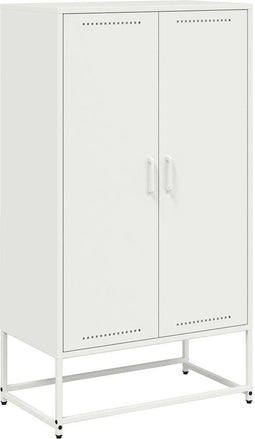 vidaXL - Hoge - kast - 68,5x38,5x123,5 - cm - staal - wit