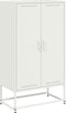 vidaXL - Hoge - kast - 68,5x38,5x123,5 - cm - staal - wit