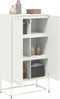 vidaXL - Hoge - kast - 68,5x38,5x123,5 - cm - staal - wit