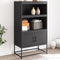 vidaXL - Hoge - kast - 68,5x38,5x123,5 - cm - staal - zwart