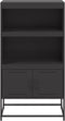 vidaXL - Hoge - kast - 68,5x38,5x123,5 - cm - staal - zwart