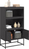 vidaXL - Hoge - kast - 68,5x38,5x123,5 - cm - staal - zwart