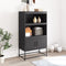 vidaXL - Hoge - kast - 68,5x38,5x123,5 - cm - staal - zwart