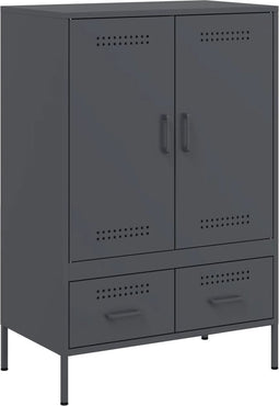 vidaXL - Hoge - kast - 68x39x101,5 - cm - staal - antracietkleurig