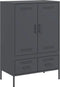 vidaXL - Hoge - kast - 68x39x101,5 - cm - staal - antracietkleurig