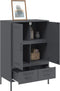 vidaXL - Hoge - kast - 68x39x101,5 - cm - staal - antracietkleurig