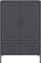 vidaXL - Hoge - kast - 68x39x101,5 - cm - staal - antracietkleurig