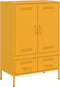 vidaXL - Hoge - kast - 68x39x101,5 - cm - staal - mosterdgeel