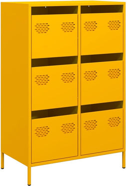 vidaXL - Hoge - kast - 68x39x101,5 - cm - staal - mosterdgeel