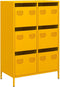 vidaXL - Hoge - kast - 68x39x101,5 - cm - staal - mosterdgeel