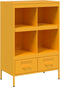 vidaXL - Hoge - kast - 68x39x101,5 - cm - staal - mosterdgeel