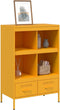 vidaXL - Hoge - kast - 68x39x101,5 - cm - staal - mosterdgeel