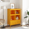 vidaXL - Hoge - kast - 68x39x101,5 - cm - staal - mosterdgeel