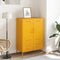 vidaXL - Hoge - kast - 68x39x101,5 - cm - staal - mosterdgeel