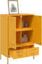 vidaXL - Hoge - kast - 68x39x101,5 - cm - staal - mosterdgeel