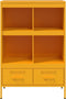 vidaXL - Hoge - kast - 68x39x101,5 - cm - staal - mosterdgeel