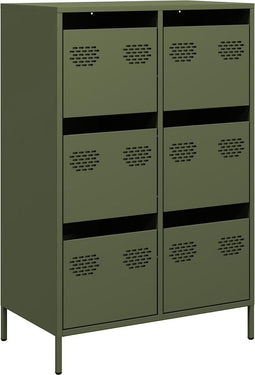 vidaXL - Hoge - kast - 68x39x101,5 - cm - staal - olijfgroen